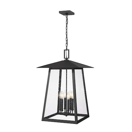 Z-Lite Rainer 6 Light Outdoor Chain Mount Ceiling Fixture, 17.5in. W x 28in. H, Black 5015CHXXL-BK